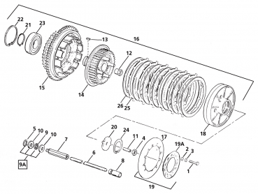 KUPPLUNGSTEILE FÜR BIG TWIN VON 1984-1989